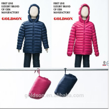 2015 Neueste Italien Design ultraleichte Kinder Ente Daunenjacke in China Manufaktur